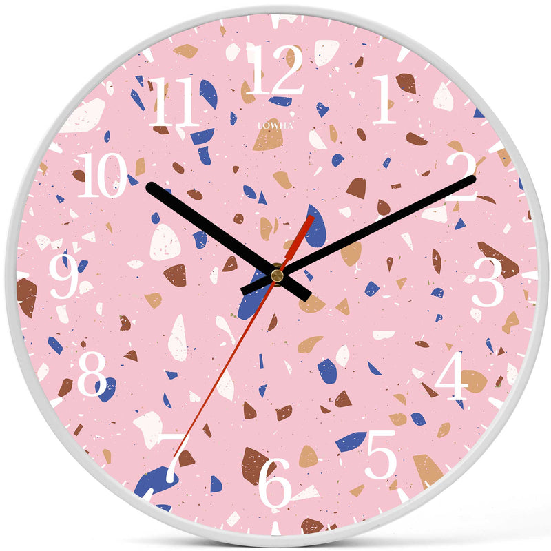 Wall Clock Decorative pink Terrazzo Battery Operated -LWHSWC30W-C153 (6622836326496)