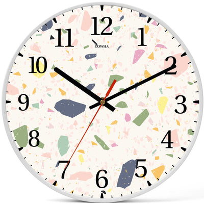 Wall Clock Decorative White yellow green Battery Operated -LWHSWC30W-C159 (6622836523104)