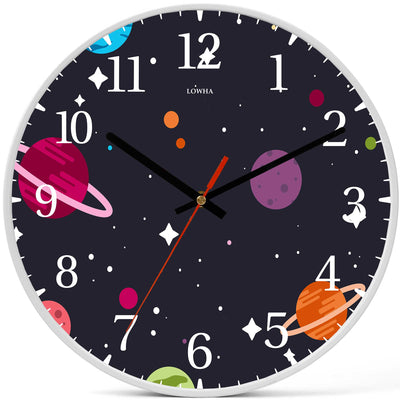 Wall Clock Decorative outer space I Battery Operated -LWHSWC30W-C162 (6622836621408)