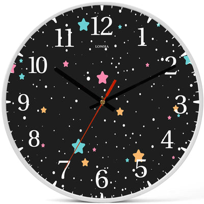 Wall Clock Decorative outer space Stars Battery Operated -LWHSWC30W-C163 (6622836654176)