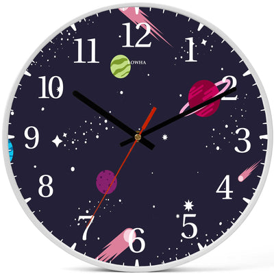 Wall Clock Decorative outer space planet Battery Operated -LWHSWC30W-C164 (6622836686944)