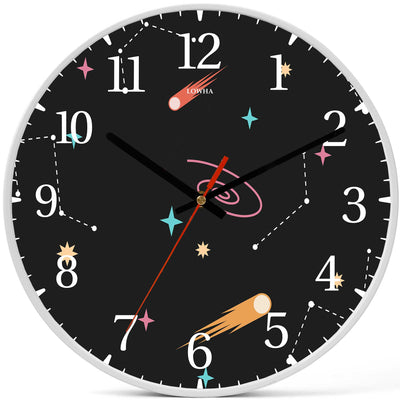 Wall Clock Decorative outer space Battery Operated -LWHSWC30W-C166 (6622836752480)