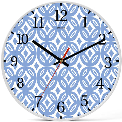 Wall Clock Decorative moroccan tile blu Battery Operated -LWHSWC30W-C174 (6622837014624)
