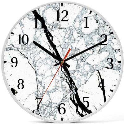 Wall Clock Decorative Marble  with large black Battery Operated -LWHSWC30W-C201 (6622837768288)