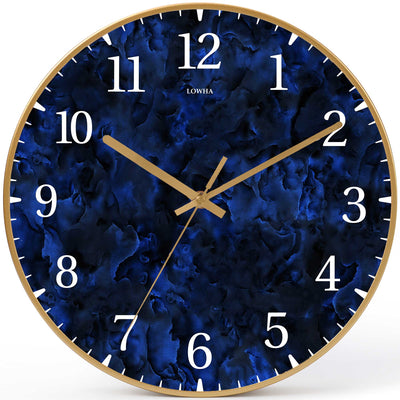 Wall Clock Decorative Marble dark blue Battery Operated -LWHSWC30G-C207 (6622837932128)