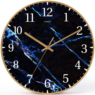 Wall Clock Decorative Marble dark blue white Battery Operated -LWHSWC30G-C208 (6622837964896)