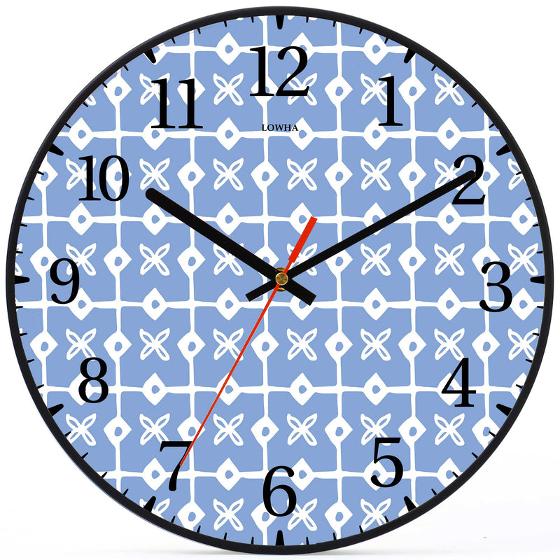 Wall Clock Decorative x o tiles blue Battery Operated -LWHSWC30B-C20 (6622831902816)