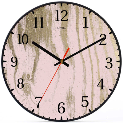 Wall Clock Decorative wood pink Battery Operated -LWHSWC30B-C22 (6622831968352)