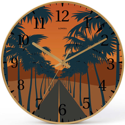 Wall Clock Decorative landscape Battery Operated -LWHSWC30G-C254 (6622839504992)