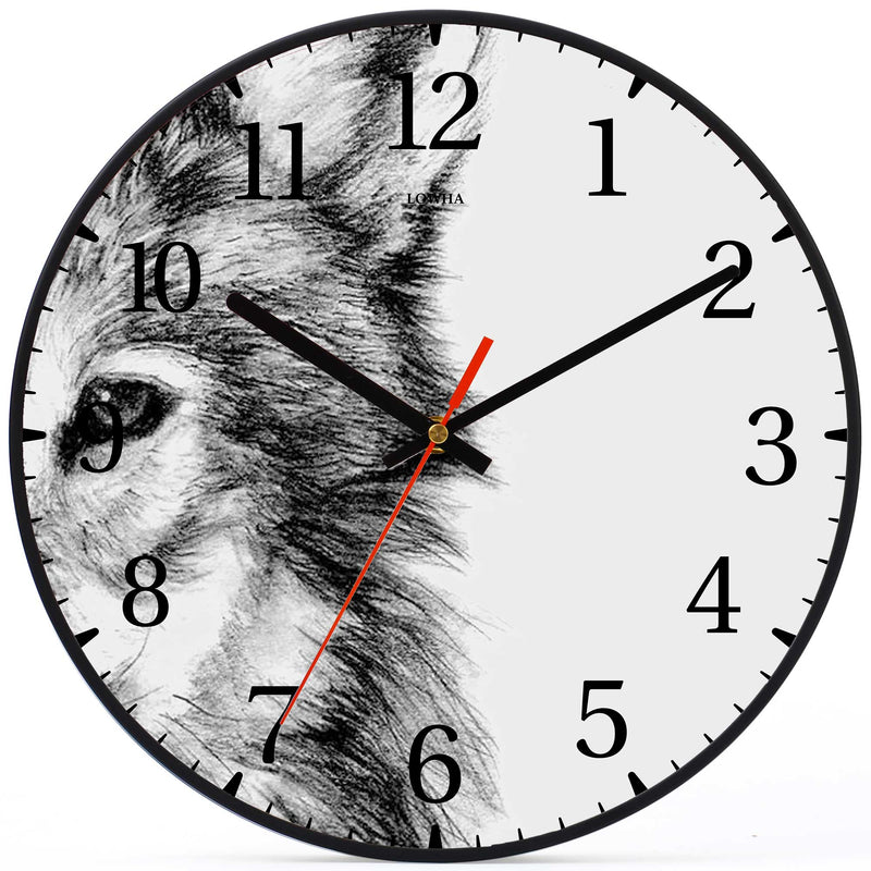 Wall Clock Decorative wolf Battery Operated -LWHSWC30B-C26 (6622832099424)