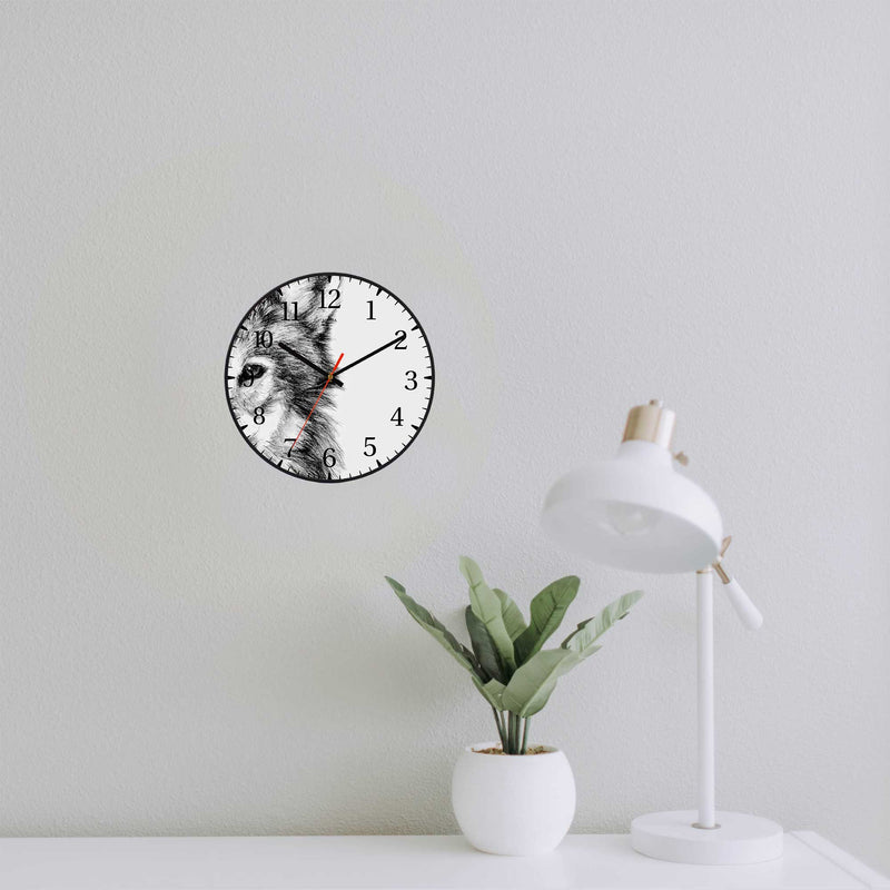 Wall Clock Decorative wolf Battery Operated -LWHSWC30B-C26 (6622832099424)