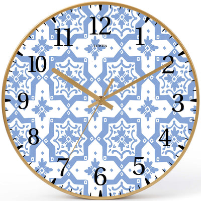 Wall Clock Decorative islamic tiles blue Battery Operated -LWHSWC30G-C271 (6622840062048)