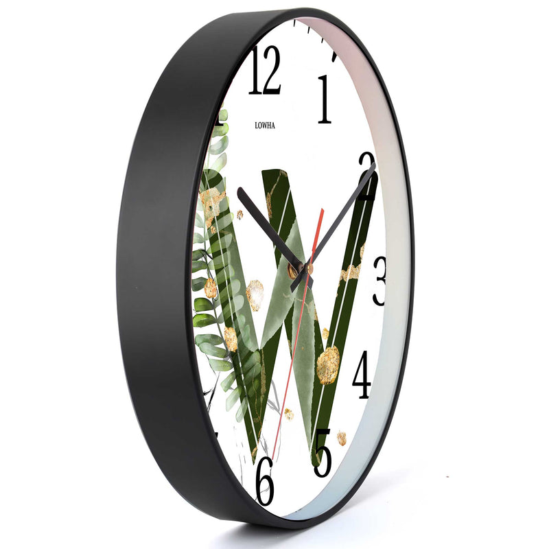 Wall Clock Decorative W letter Battery Operated -LWHSWC30B-C27 (6622832132192)