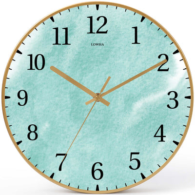 Wall Clock Decorative green water color Battery Operated -LWHSWC30G-C289 (6622840815712)