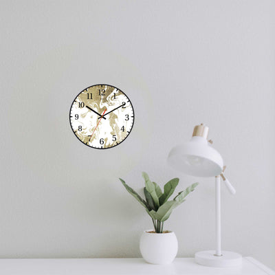 Wall Clock Decorative white golden paint Battery Operated -LWHSWC30B-C28 (6622832164960)