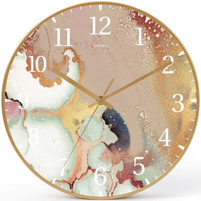 Wall Clock Decorative golden liqued Battery Operated -LWHSWC30G-C294 (6622840979552)