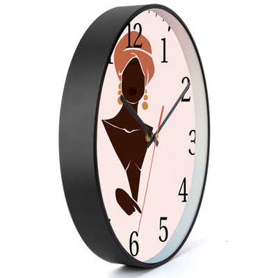 Wall Clock Decorative dark skin pink Battery Operated -LWHSWC30B-C323 (6622841929824)