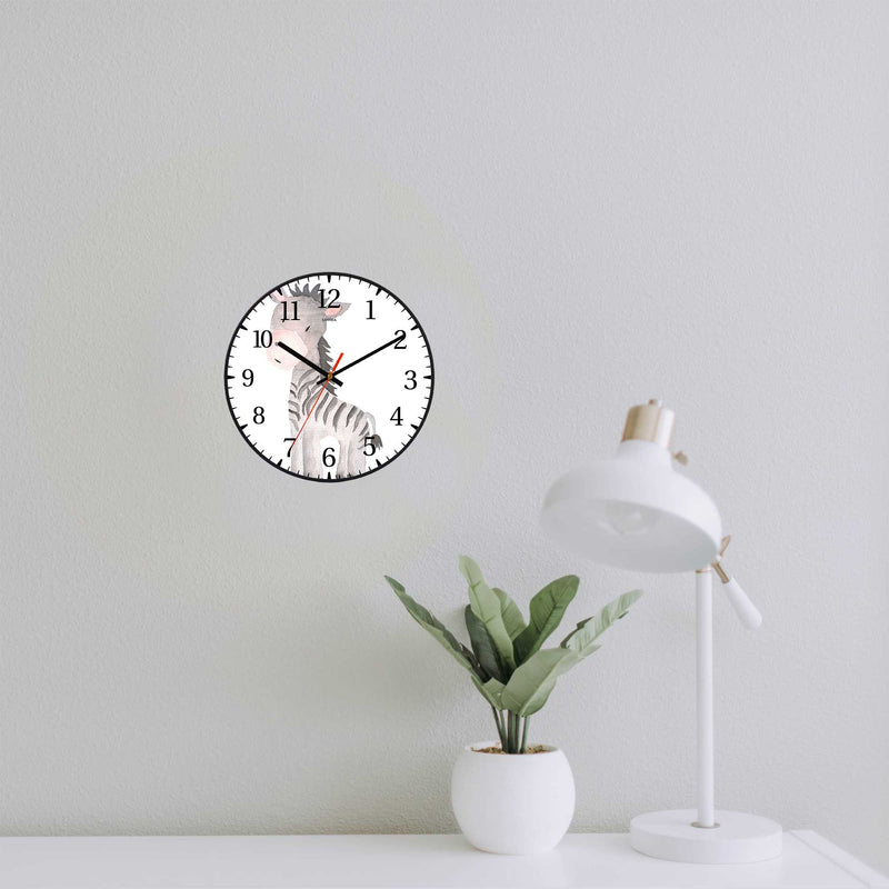 Wall Clock Decorative cute zebra Battery Operated -LWHSWC30B-C327 (6622842093664)