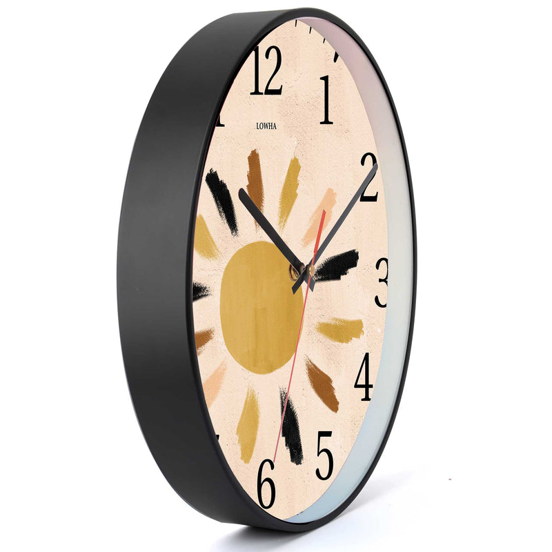 Wall Clock Decorative sun Paint Battery Operated -LWHSWC30B-C342 (6622842585184)
