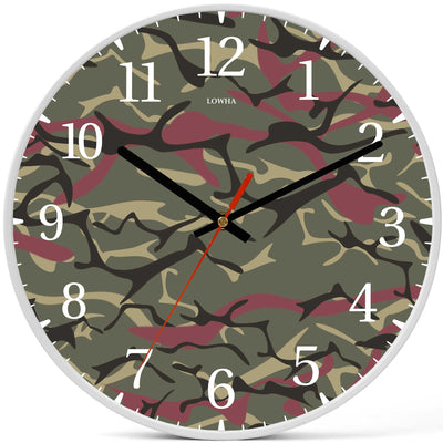 Wall Clock Decorative camouflage Dark green Battery Operated -LWHSWC30W-C346 (6622842716256)