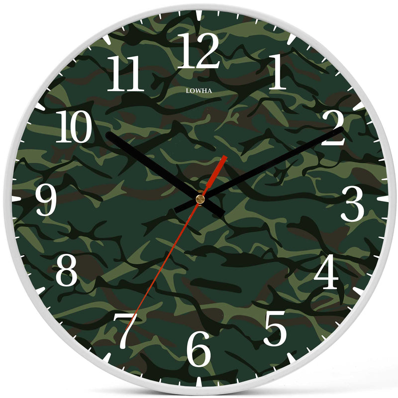 Wall Clock Decorative camouflage green Battery Operated -LWHSWC30W-C348 (6622842781792)