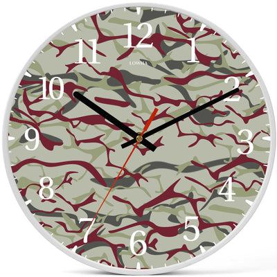 Wall Clock Decorative camouflage red green Battery Operated -LWHSWC30W-C349 (6622842814560)