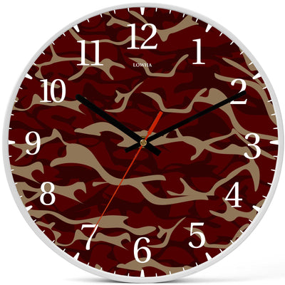 Wall Clock Decorative camouflage red Battery Operated -LWHSWC30W-C351 (6622842880096)
