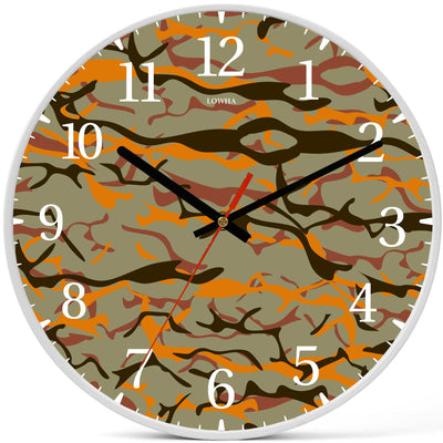 Wall Clock Decorative camouflage orange light green Battery Operated -LWHSWC30W-C353 (6622842945632)