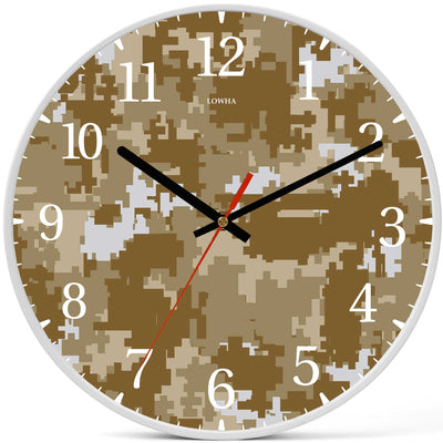 Wall Clock Decorative camouflage pixel light green Battery Operated -LWHSWC30W-C356 (6622843011168)