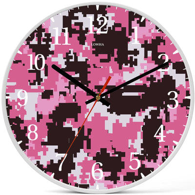 Wall Clock Decorative camouflage pink Battery Operated -LWHSWC30W-C360 (6622843109472)