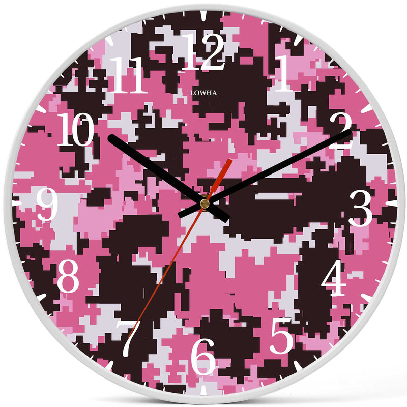 Wall Clock Decorative camouflage pink Battery Operated -LWHSWC30W-C360 (6622843109472)