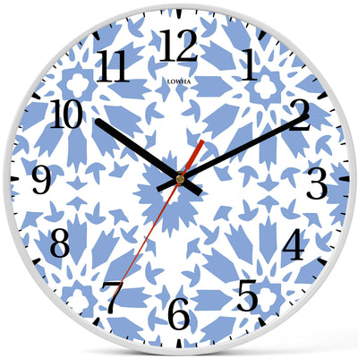 Wall Clock Decorative blue moroccan Battery Operated -LWHSWC30W-C361 (6622843142240)