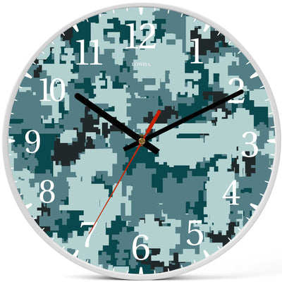 Wall Clock Decorative camouflage blue Battery Operated -LWHSWC30W-C362 (6622843175008)