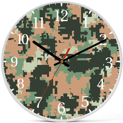 Wall Clock Decorative camouflage orange Battery Operated -LWHSWC30W-C363 (6622843207776)