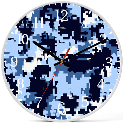 Wall Clock Decorative camouflage blue Battery Operated -LWHSWC30W-C364 (6622843240544)