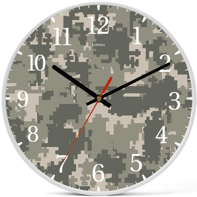 Wall Clock Decorative camouflage grey green Battery Operated -LWHSWC30W-C365 (6622843273312)