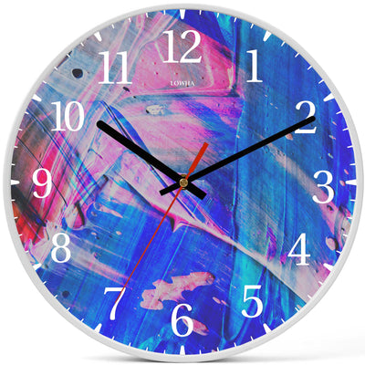 Wall Clock Decorative Blue paint Battery Operated -LWHSWC30W-C371 (6622843437152)
