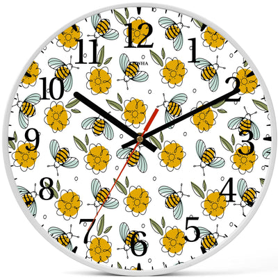 Wall Clock Decorative bees Battery Operated -LWHSWC30W-C379 (6622843666528)