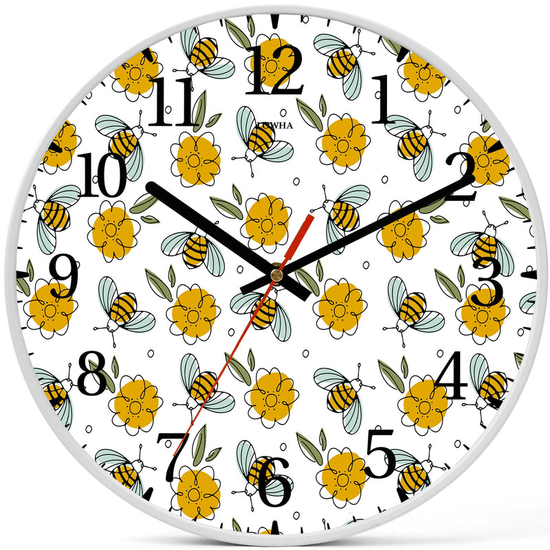Wall Clock Decorative bees Battery Operated -LWHSWC30W-C379 (6622843666528)