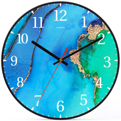 Wall Clock Decorative water gld blue Battery Operated -LWHSWC30B-C43 (6622832656480)