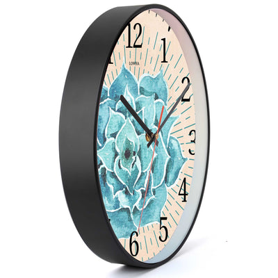 Wall Clock Decorative watercolor sun flower blue Battery Operated -LWHSWC30B-C53 (6622832984160)
