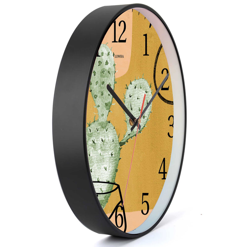 Wall Clock Decorative watercolor cactus Battery Operated -LWHSWC30B-C54 (6622833016928)