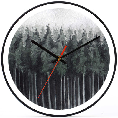 Wall Clock Decorative water colors forest green Battery Operated -LWHSWC30B-C5 (6622831378528)