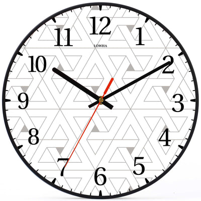 Wall Clock Decorative Triangles and grey Battery Operated -LWHSWC30B-C71 (6622833573984)