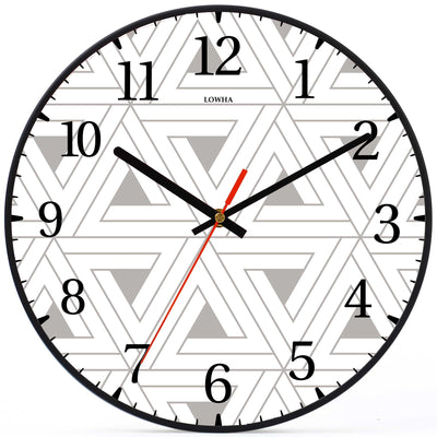 Wall Clock Decorative Triangles grey Battery Operated -LWHSWC30B-C74 (6622833672288)