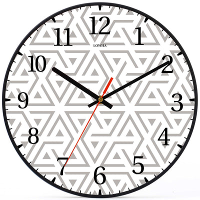 Wall Clock Decorative Triangles Battery Operated -LWHSWC30B-C77 (6622833770592)