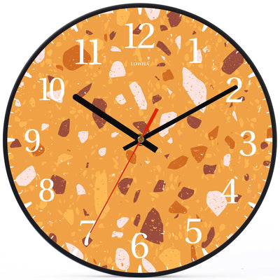Wall Clock Decorative Terrazzo small orange Battery Operated -LWHSWC30B-C83 (6622833967200)