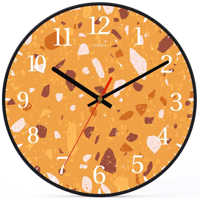 Wall Clock Decorative Terrazzo small orange Battery Operated -LWHSWC30B-C83 (6622833967200)