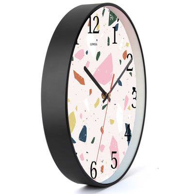 Wall Clock Decorative Terrazzo pink mix Battery Operated -LWHSWC30B-C84 (6622833999968)
