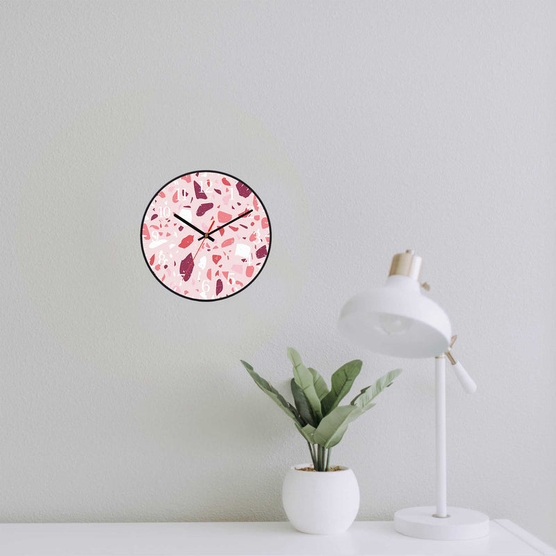 Wall Clock Decorative Terrazzo pink Battery Operated -LWHSWC30B-C85 (6622834032736)